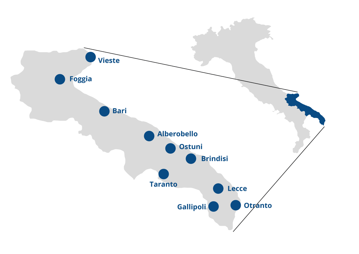 Kartenausschnitt zu Apulien